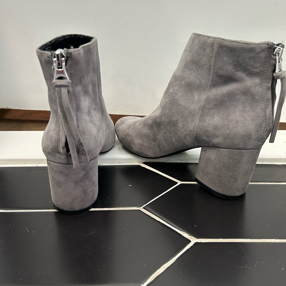 Steve Madden Charcoal Suede Ankle Booties